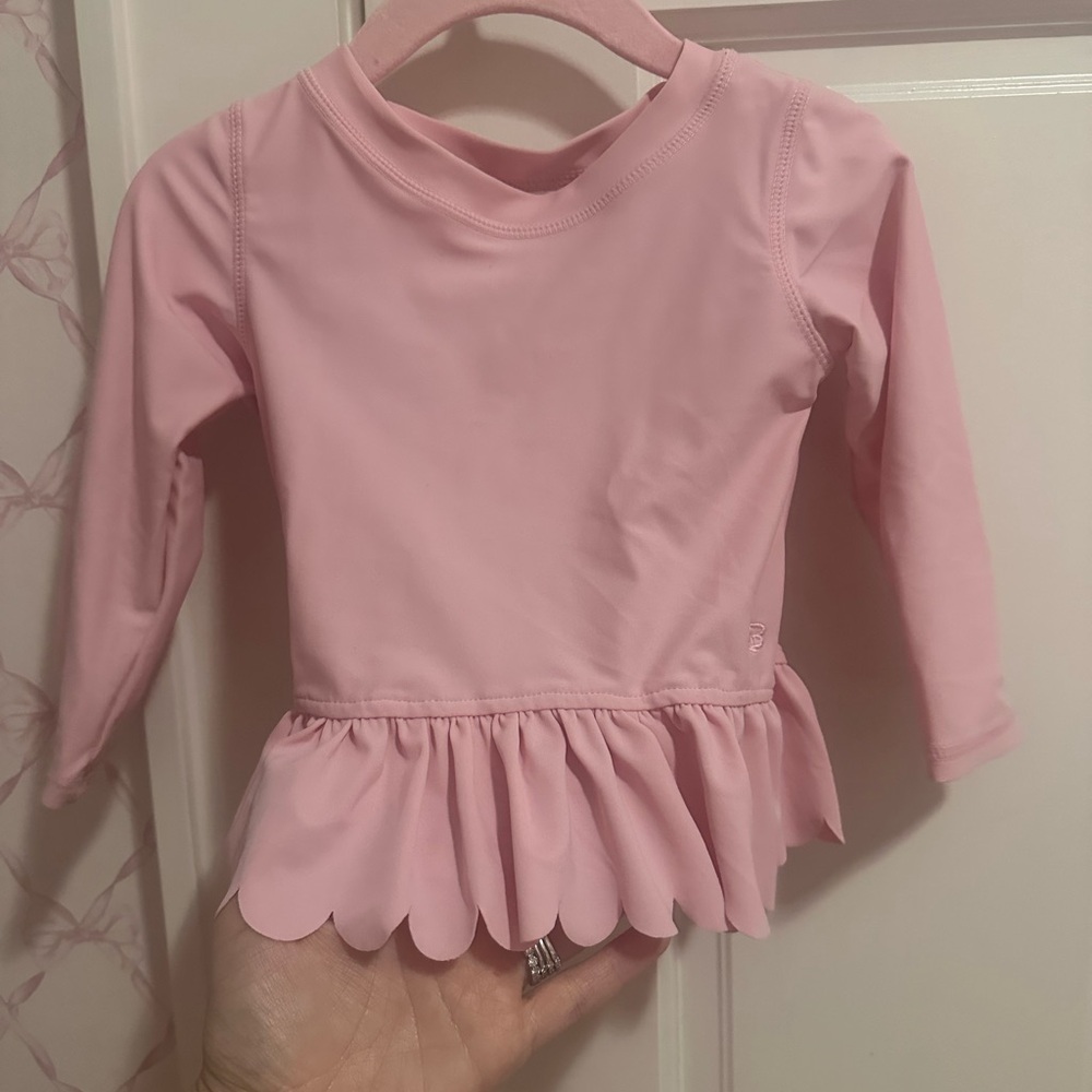 RuffleButts Rash Guard 18-24m with Scallop edge.